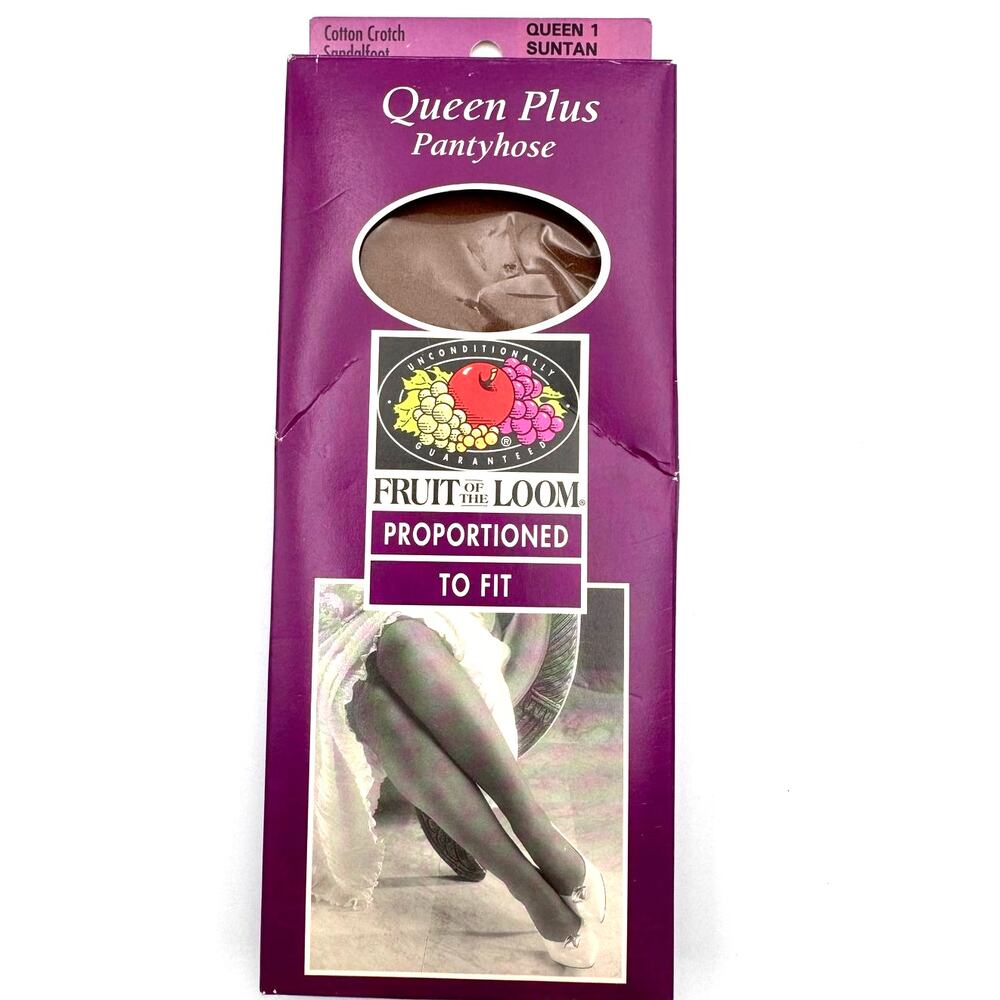 Fruit Of The Loom Queen 1 Suntan Sandal Foot Proportioned To Fit Panyhose NEW